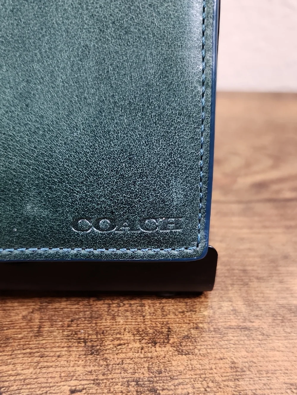 Vintage Coach Unisex Green Bi-fold Wallet